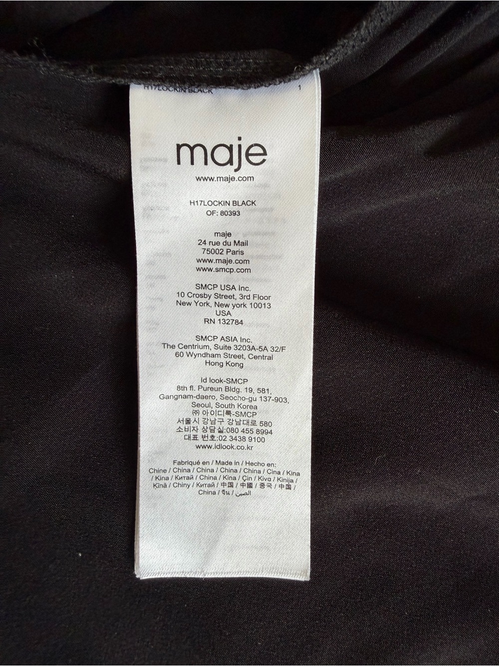 Maje "Lockin" Crepe Boat Neck Long Sleeve Black Pleated Blouse - Picture 12 of 17